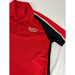 Sport Tek WKU‎ Nursing Polo Shirt XL Red Black Western Kentucky University